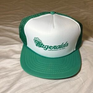 Fitzgeralds Las Vegas Casino Trucker Hat Green White Snapback Vintage Cap Mesh